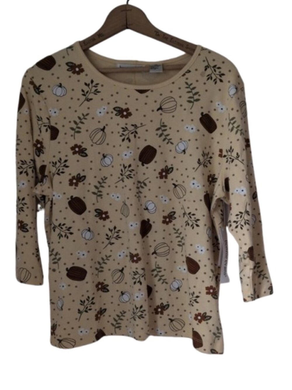 Bonnie Evans Women’s Size PXL Fall Floral Pumpkin Print Top New with Tags